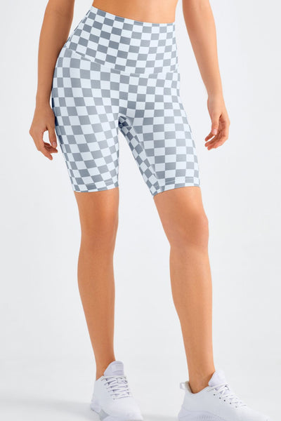 Playing Games Checkered Biker Shorts