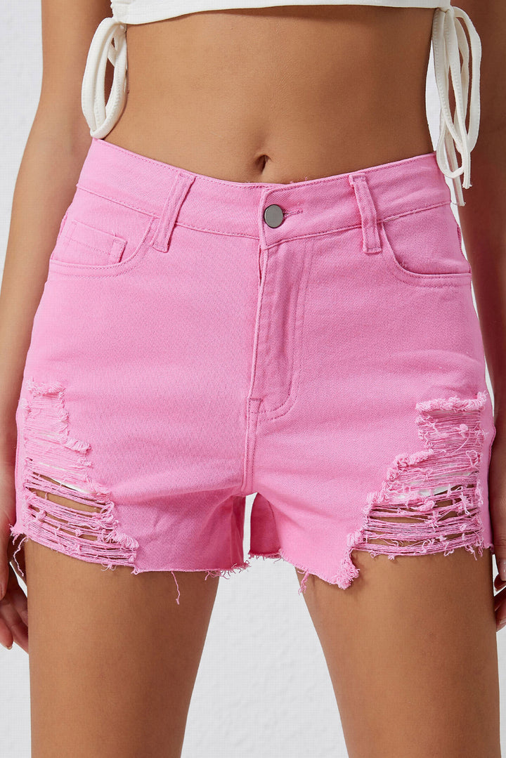 Looking Bright Distressed Denim Shorts