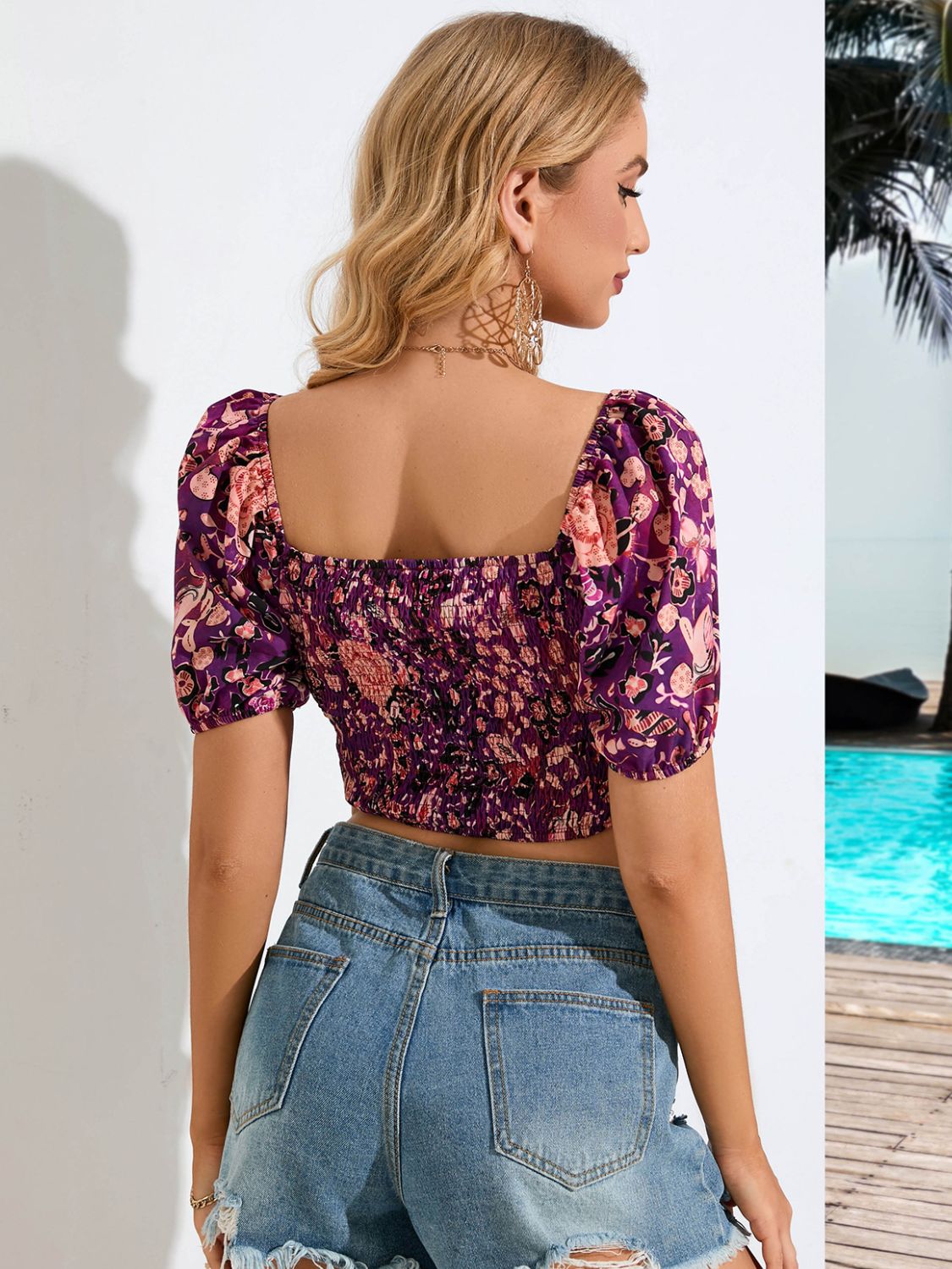 Show Me Floral Cropped Blouse