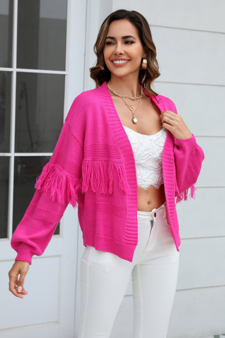 Speak Your Mind Fringe Trim Cardigan