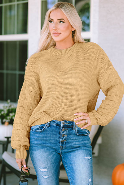 Looking At You Waffle Knit Sweater