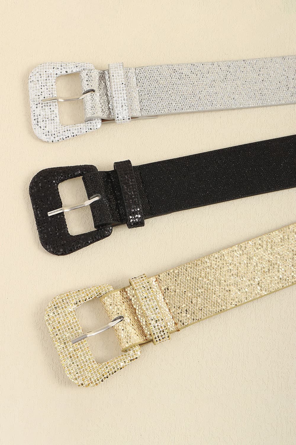 Glitter Wherever You Go Leather Belt