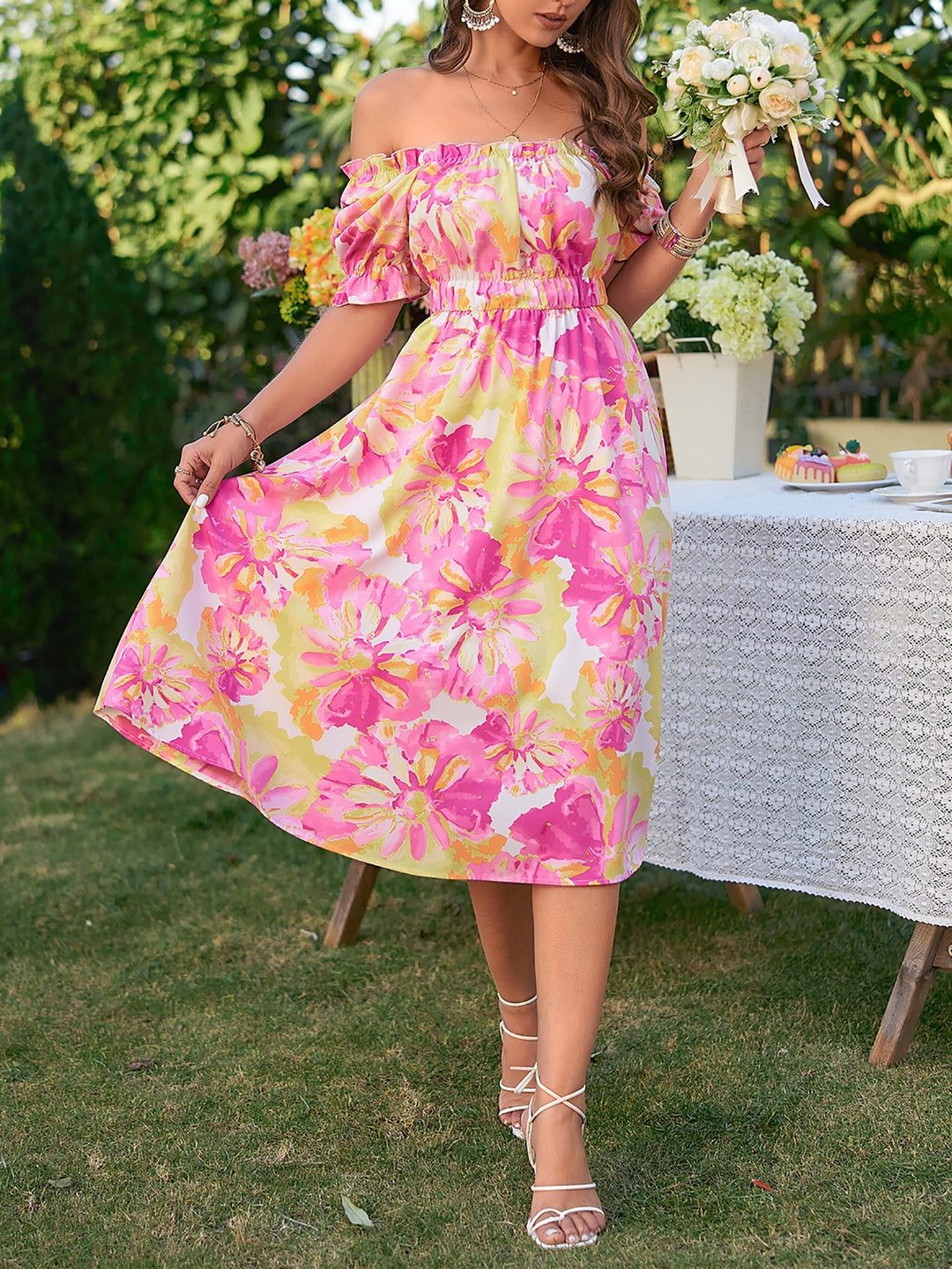 In The Spring Floral Midi Dress