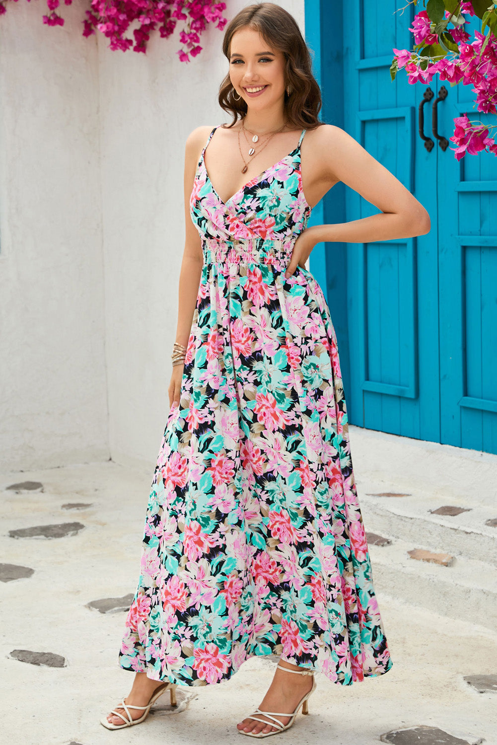 Summer Vacations Floral Maxi Dress