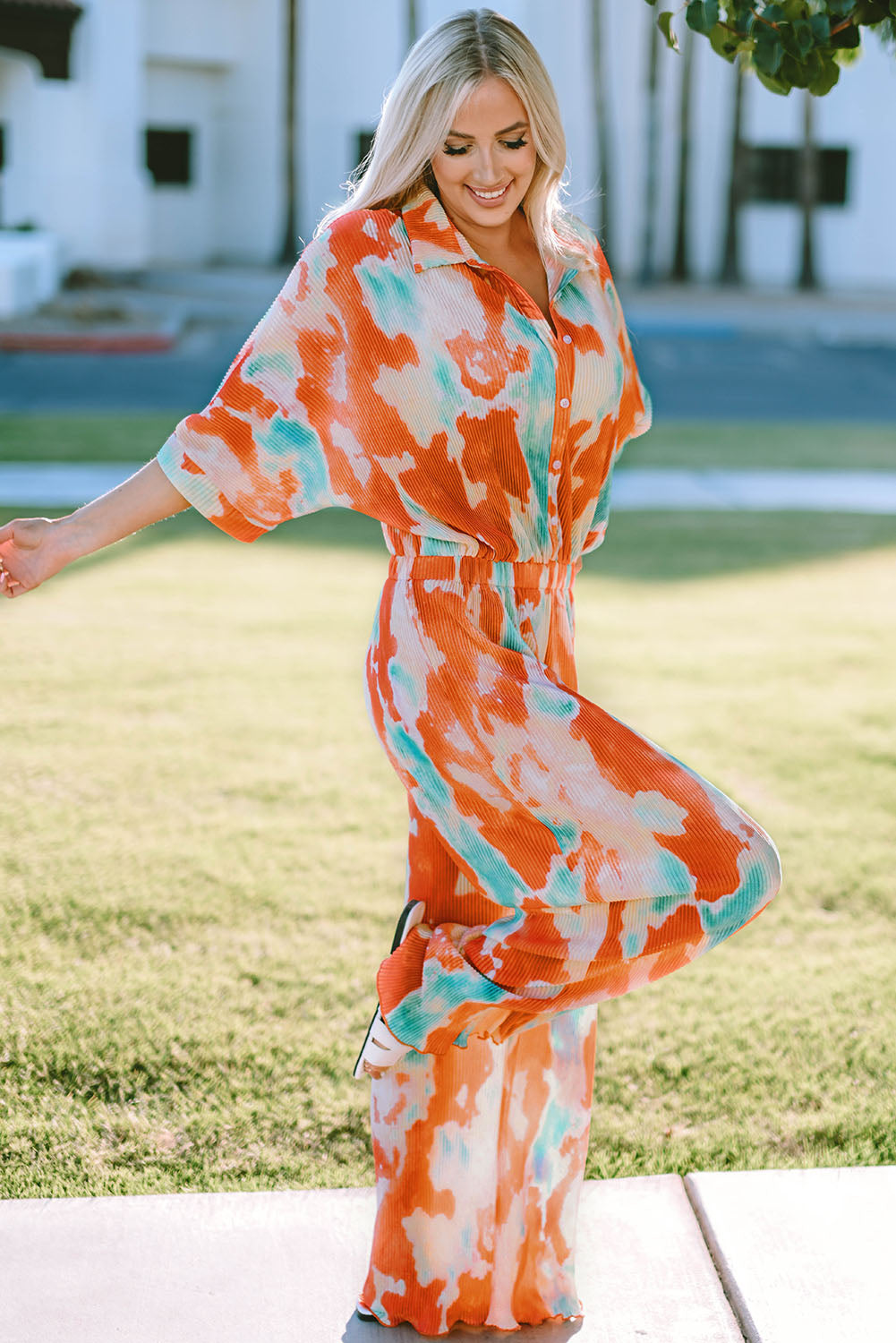 Heidi Tie-Dye Wide Leg Jumpsuit