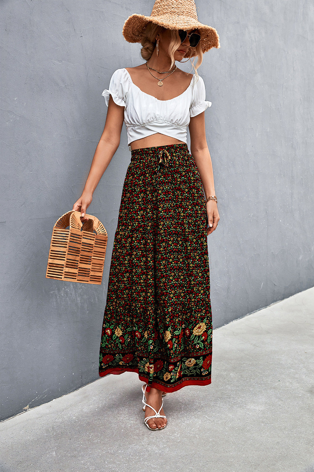 Garden Adventure Floral Maxi Skirt