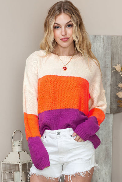 Time Will Tell Color Block Sweater