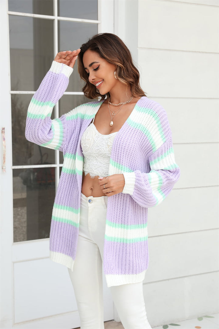 Floating Into Life Color Block Cardigan