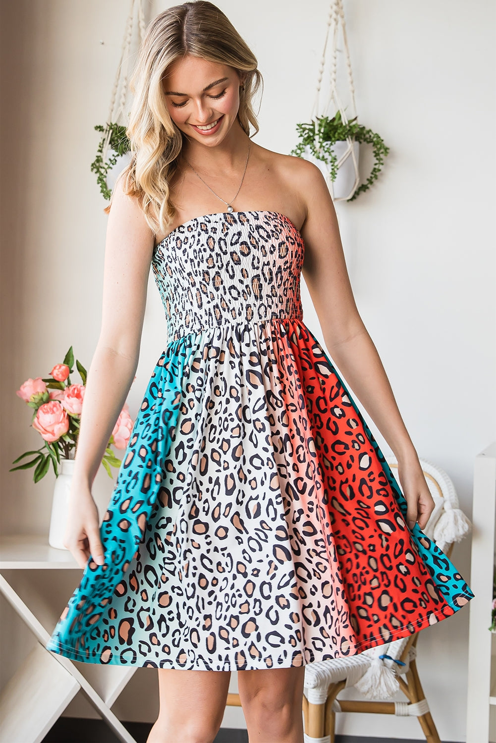 Colorful Jungle Leopard Mini Dress