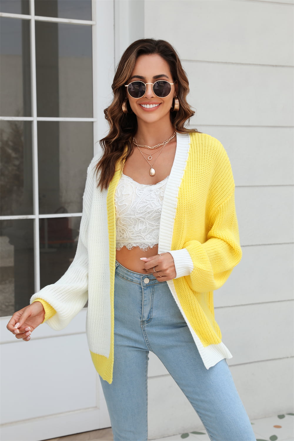 Floating Away Balloon Sleeve Cardigan