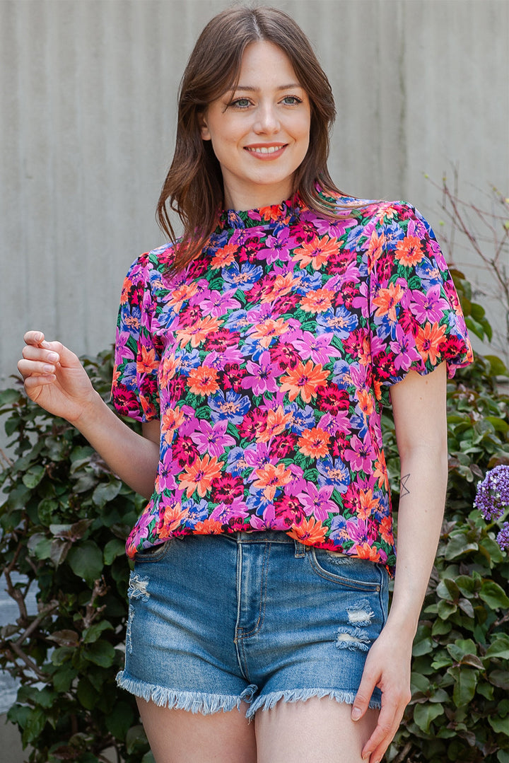 I'd Pick Me Floral Puff Sleeve Blouse