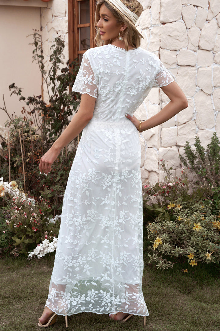 Casual Elegance Embroidered Maxi Dress