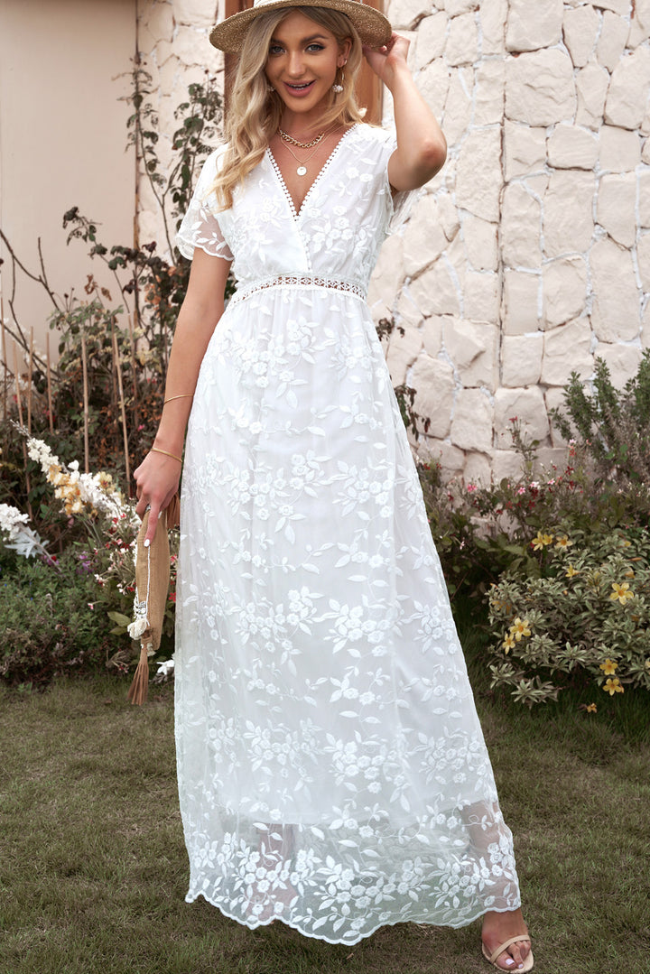 Casual Elegance Embroidered Maxi Dress