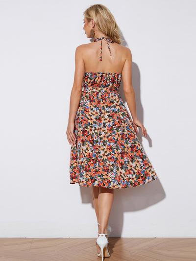 Always Blooming Floral Backless Midi Dress