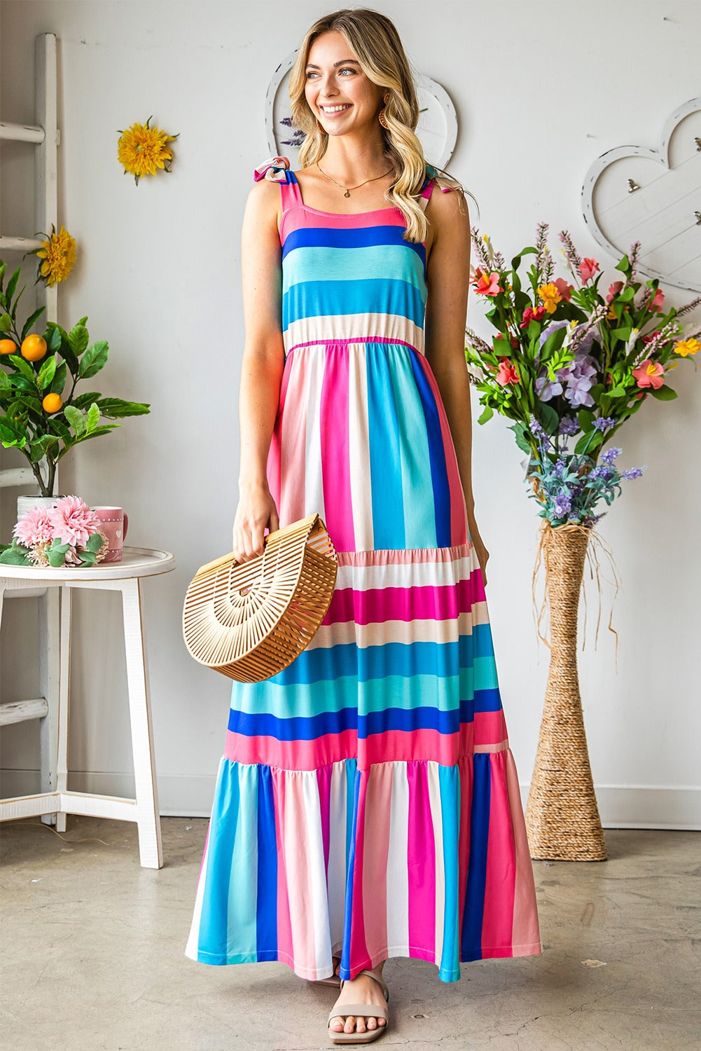 On The Coast Striped Maxi Dress