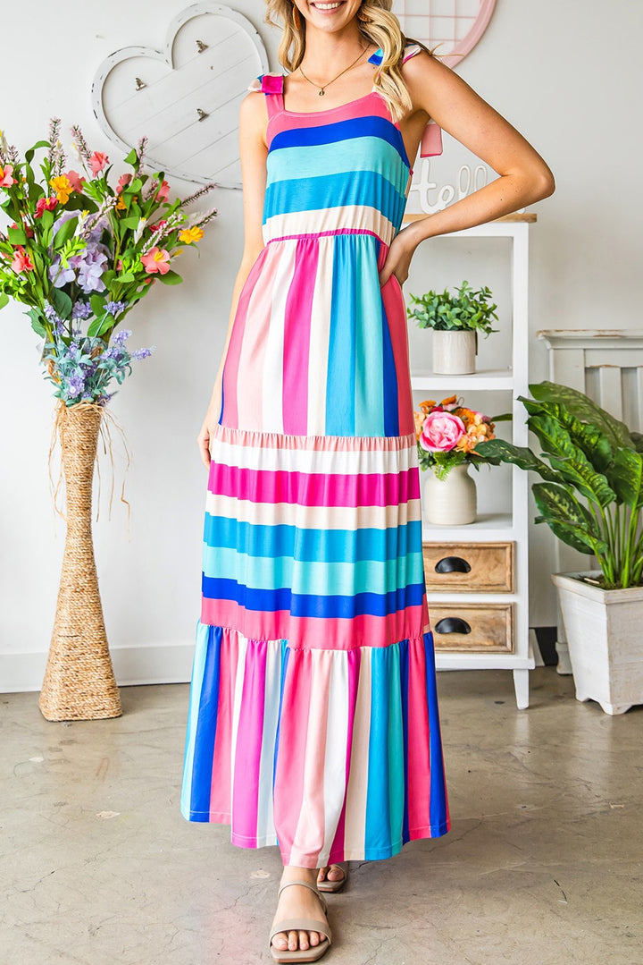 On The Coast Striped Maxi Dress