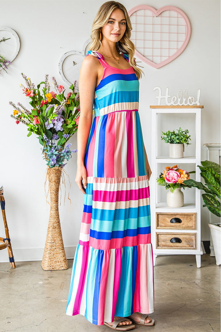 On The Coast Striped Maxi Dress