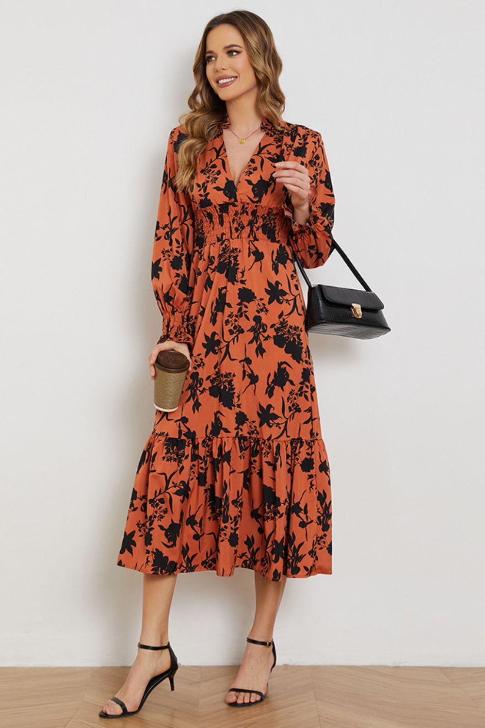 The Happiest Floral Midi Dress