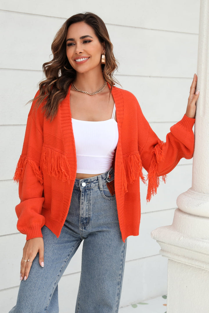 Speak Your Mind Fringe Trim Cardigan