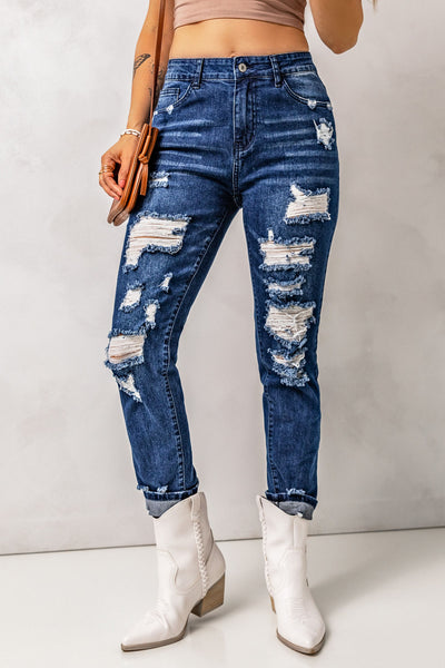 Saddle Up Distressed High Waist Jeans