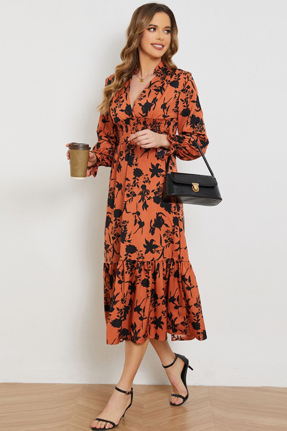 The Happiest Floral Midi Dress