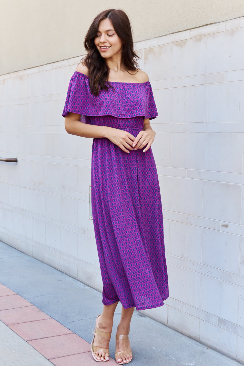 My Best Angle Off The Shoulder Midi Dress