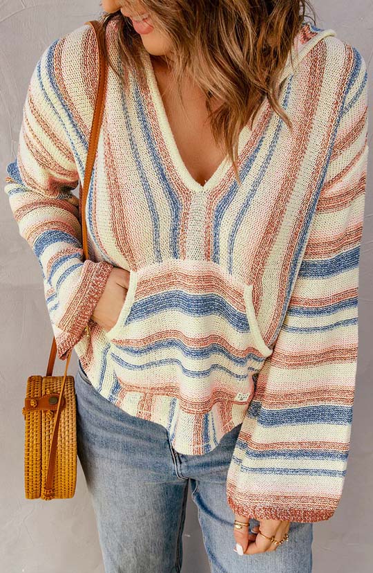 All My Love Multi Striped Hooded Sweater