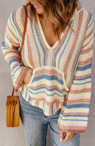 All My Love Multi Striped Hooded Sweater