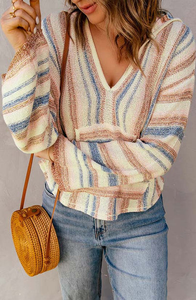 All My Love Multi Striped Hooded Sweater