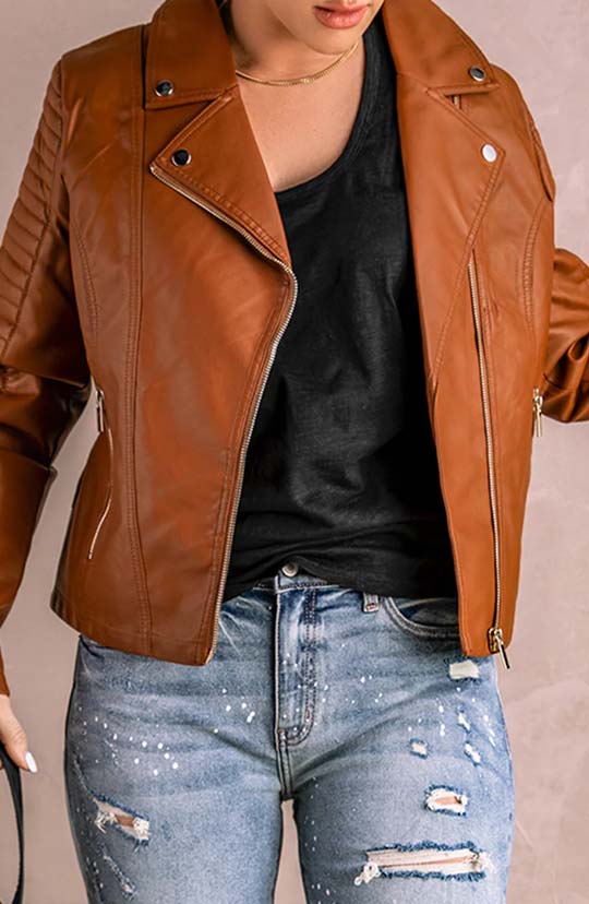 Always Stylish Faux Leather Jacket