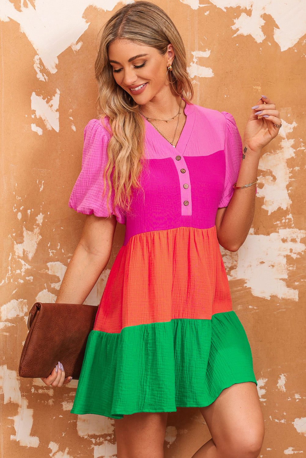 Life Is Art Color Block Mini Dress