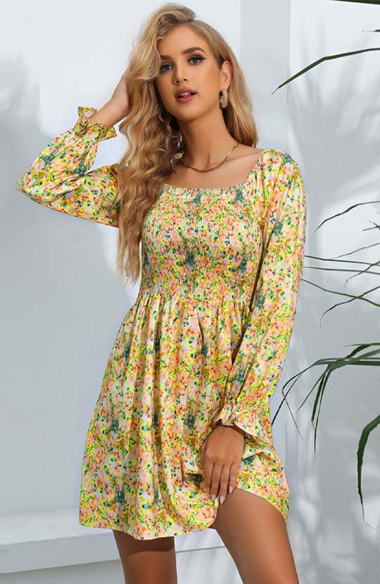 Be My Sunshine Floral Mini Dress