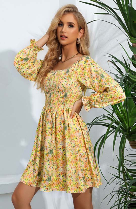 Be My Sunshine Floral Mini Dress