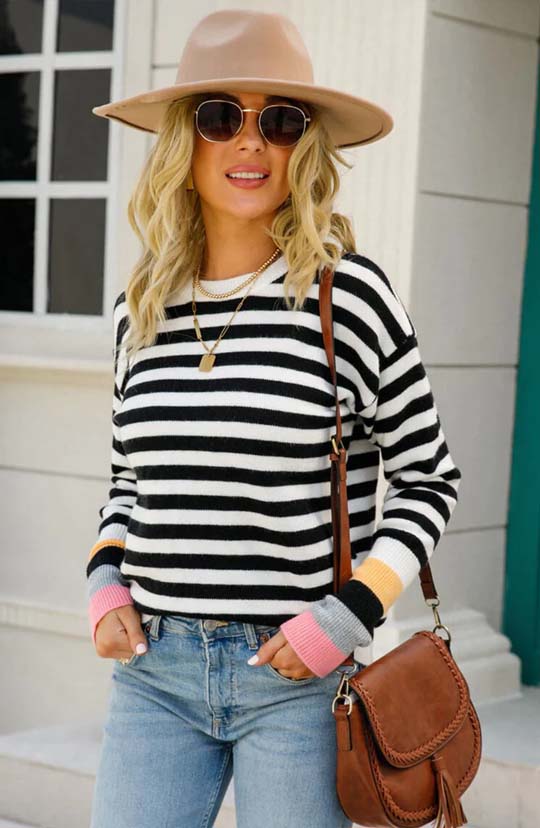 Brighten Your Day Striped Sweater