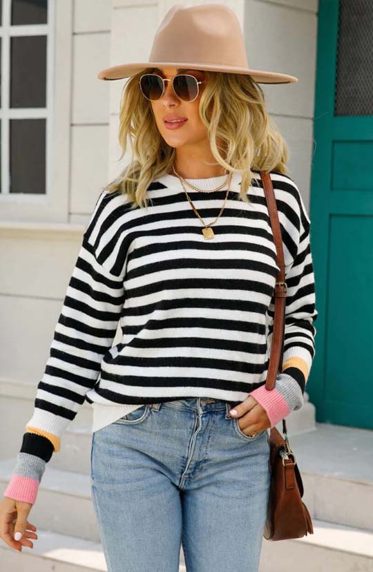 Brighten Your Day Striped Sweater