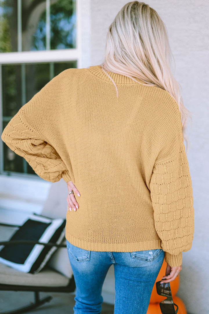 Looking At You Waffle Knit Sweater