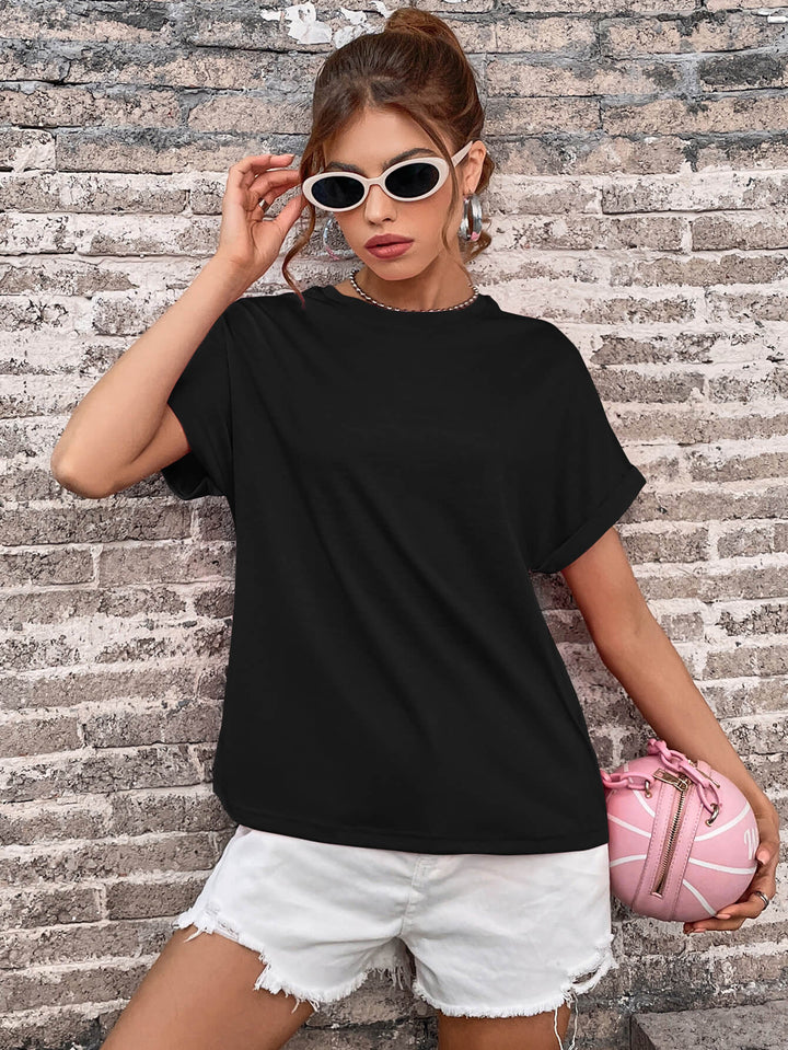 The Basic Cuffed Sleeve Tee