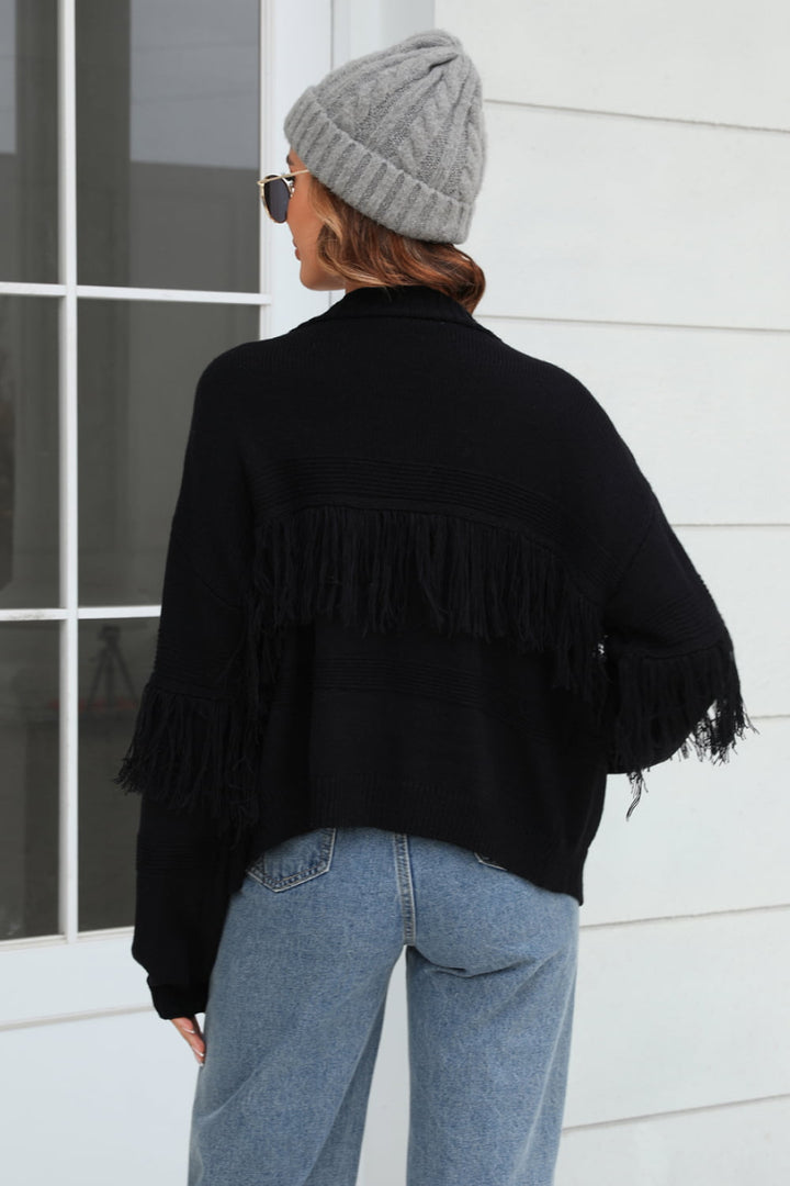 Speak Your Mind Fringe Trim Cardigan