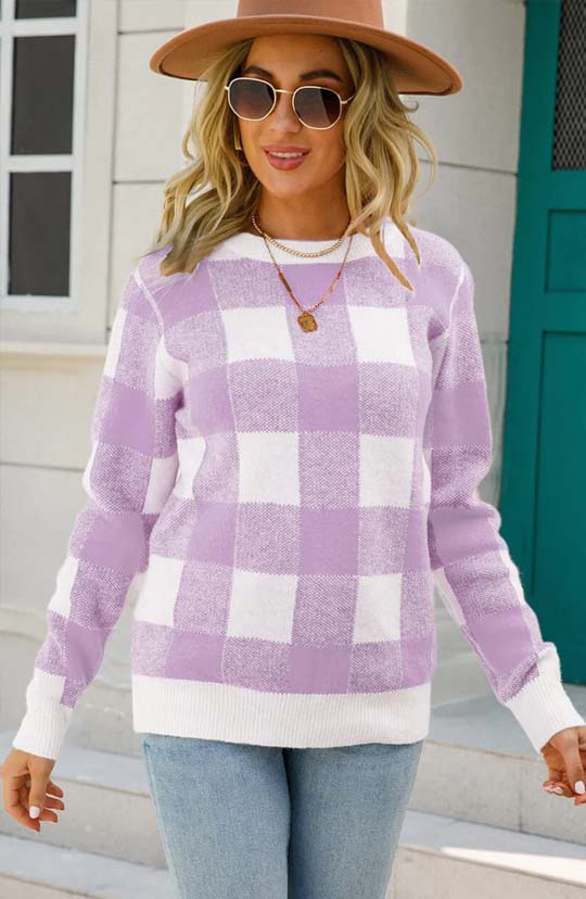 Cut To The Chase Checkered Sweater