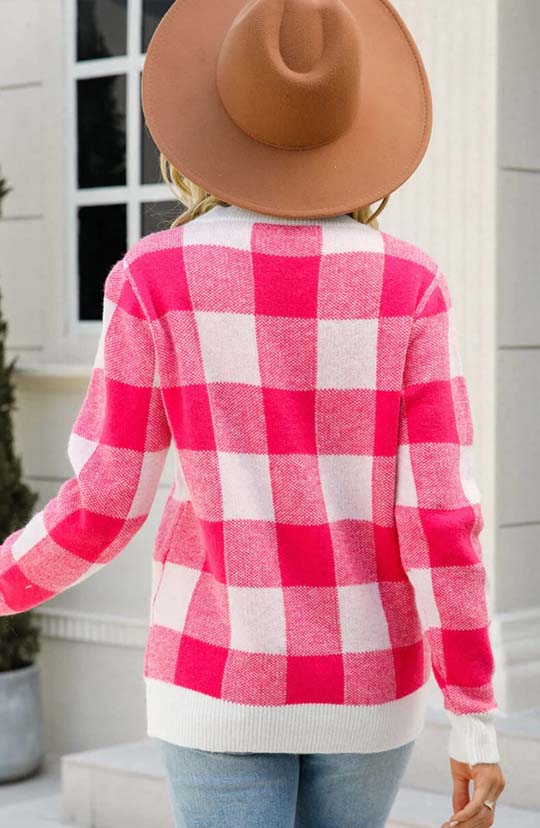 Cut To The Chase Checkered Sweater