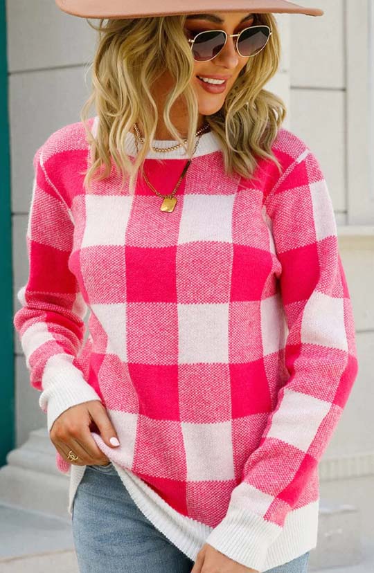 Cut To The Chase Checkered Sweater