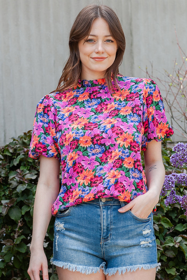 I'd Pick Me Floral Puff Sleeve Blouse