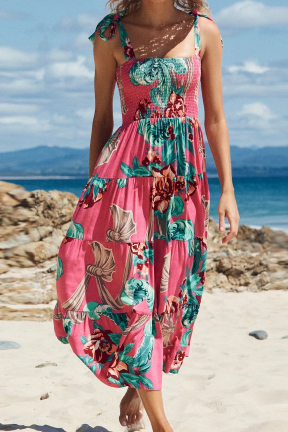 On Island Time Floral Midi Dress