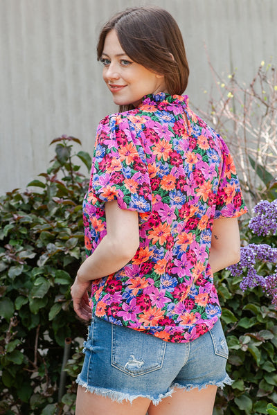 I'd Pick Me Floral Puff Sleeve Blouse