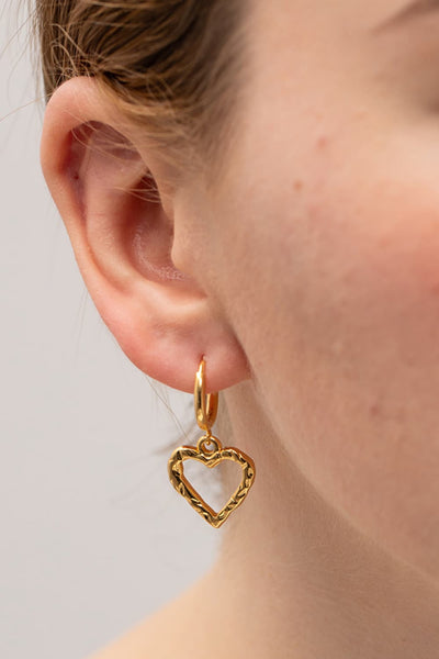 Hanging Heart Drop Earrings