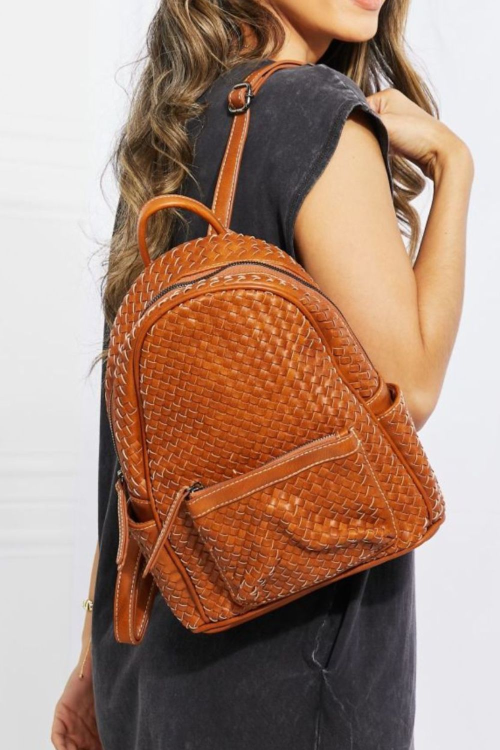 Travel Mode Faux Leather Backpack