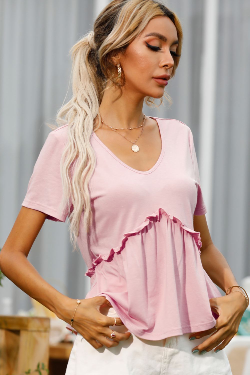 Melanie Short Sleeve Blouse