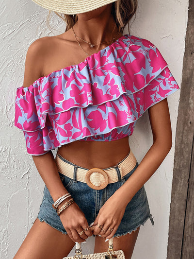 Island Adventure Floral Cropped Blouse