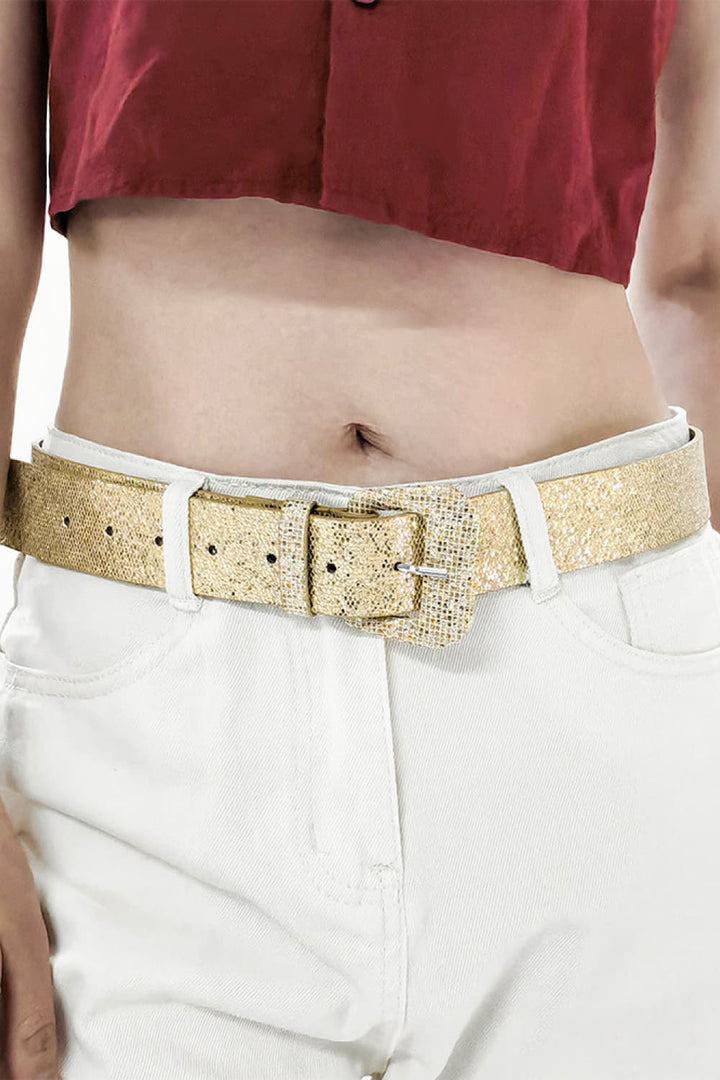 Glitter Wherever You Go Leather Belt