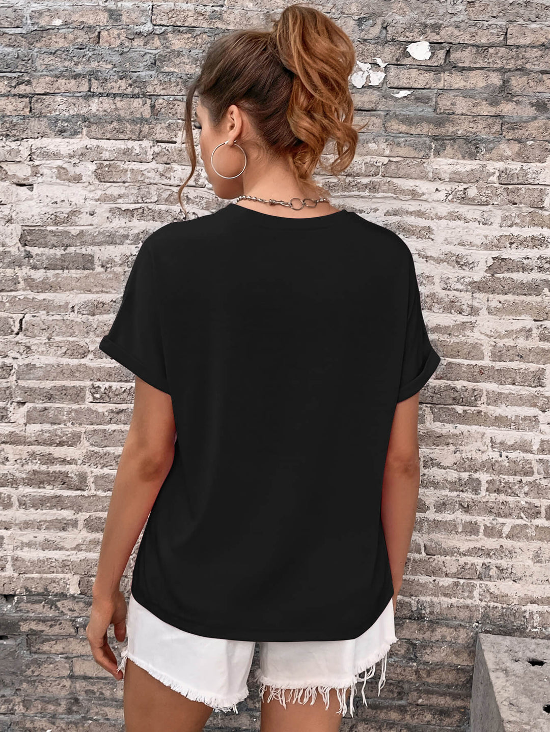 The Basic Cuffed Sleeve Tee